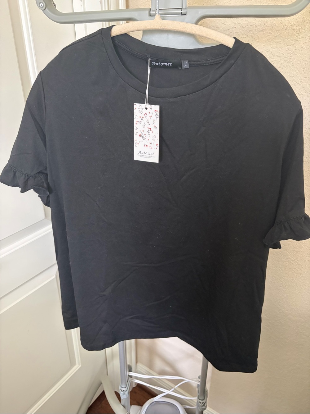 Black Ruffle Sleeve Women’s Tee